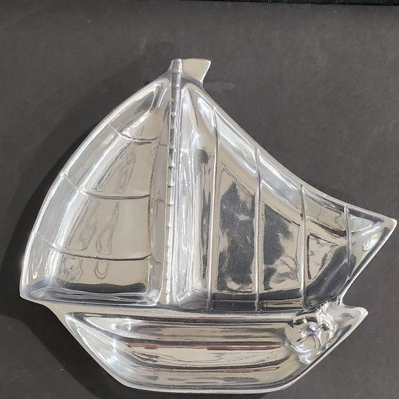 3 Section Aluminum Sailboats Serving Tray - Picture 1 of 10